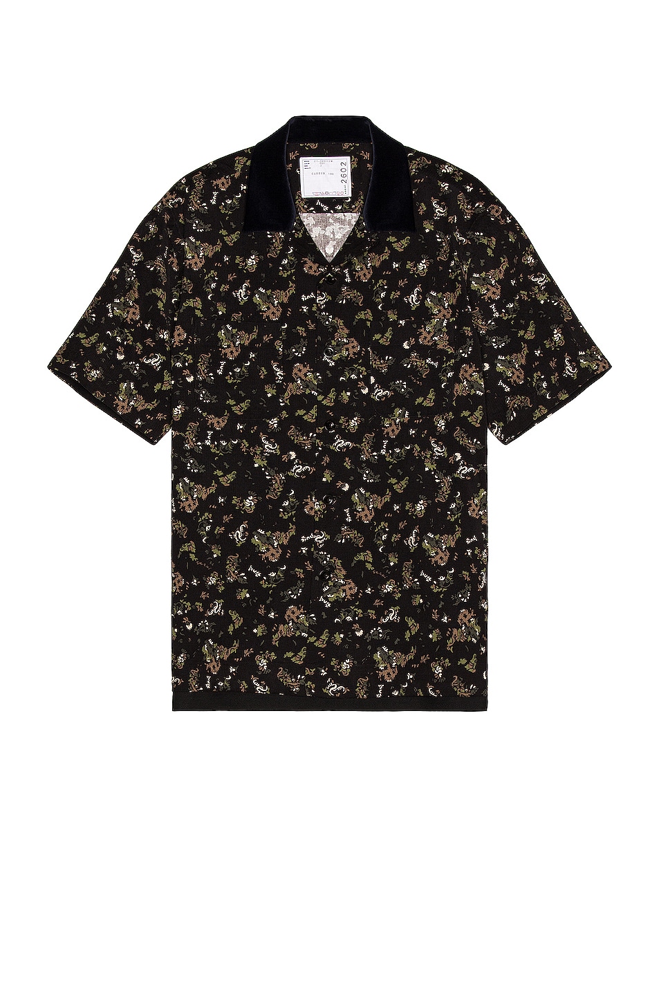 Image 1 of Sacai Floral Print Shirt in Black