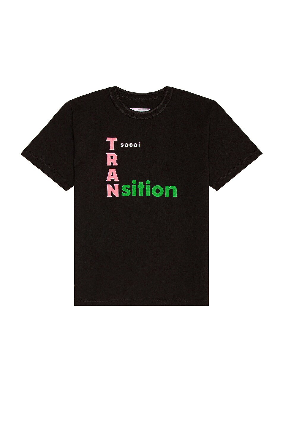 Image 1 of Sacai TRANsition T-Shirt in Black & Pink