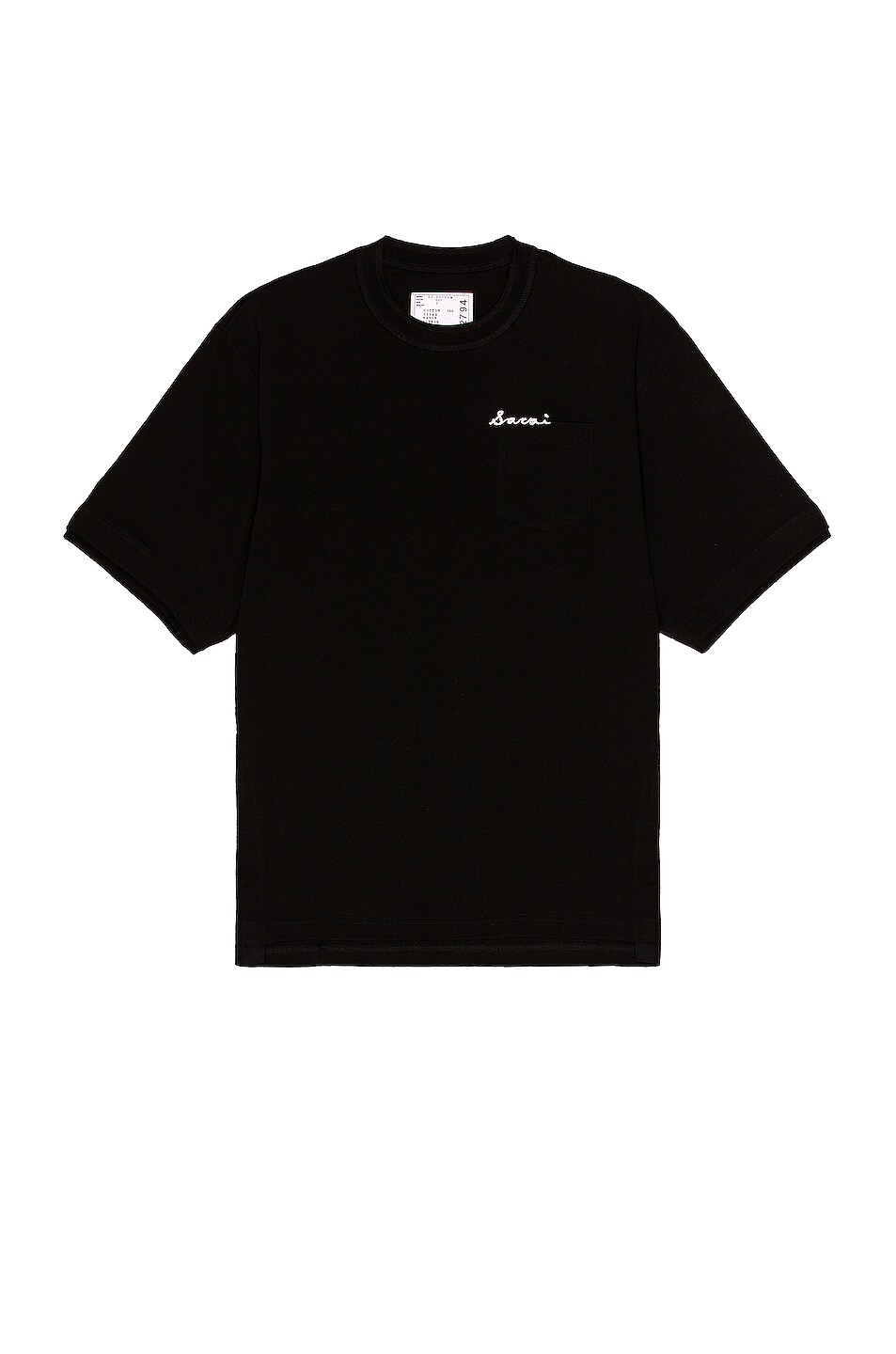 Image 1 of Sacai Cotton Twill T-shirt in BLACK