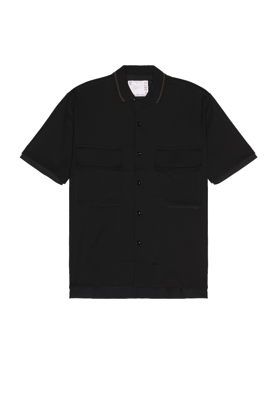 Image 1 of Sacai Cotton Jersey Shirt in Black