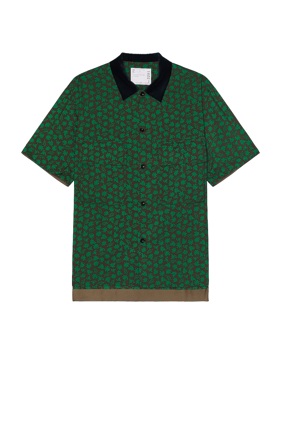 Image 1 of Sacai Floral Print Shirt in Green