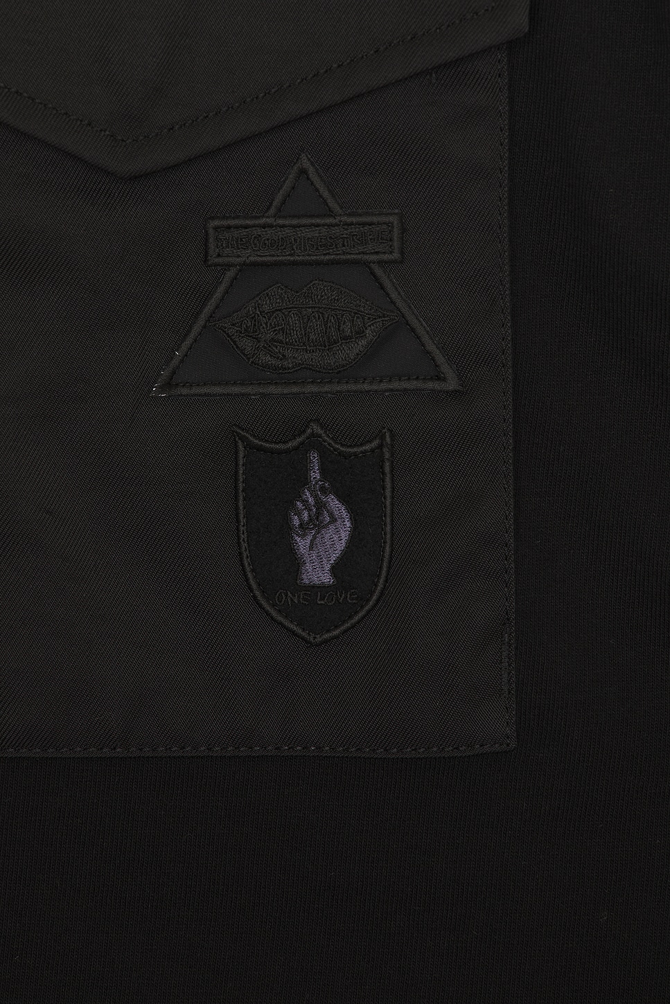 Sacai x Spiewak Gonz Multi Patch Cotton Jersey TShirt in Black FWRD