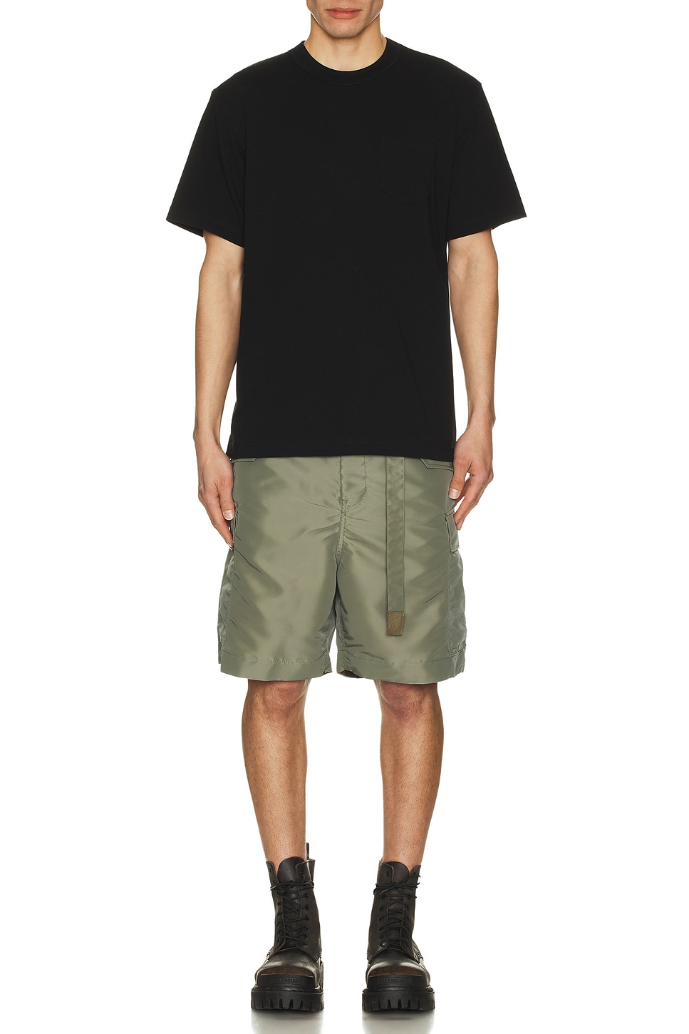 Image 1 of Sacai Side Zip T-Shirt in Black