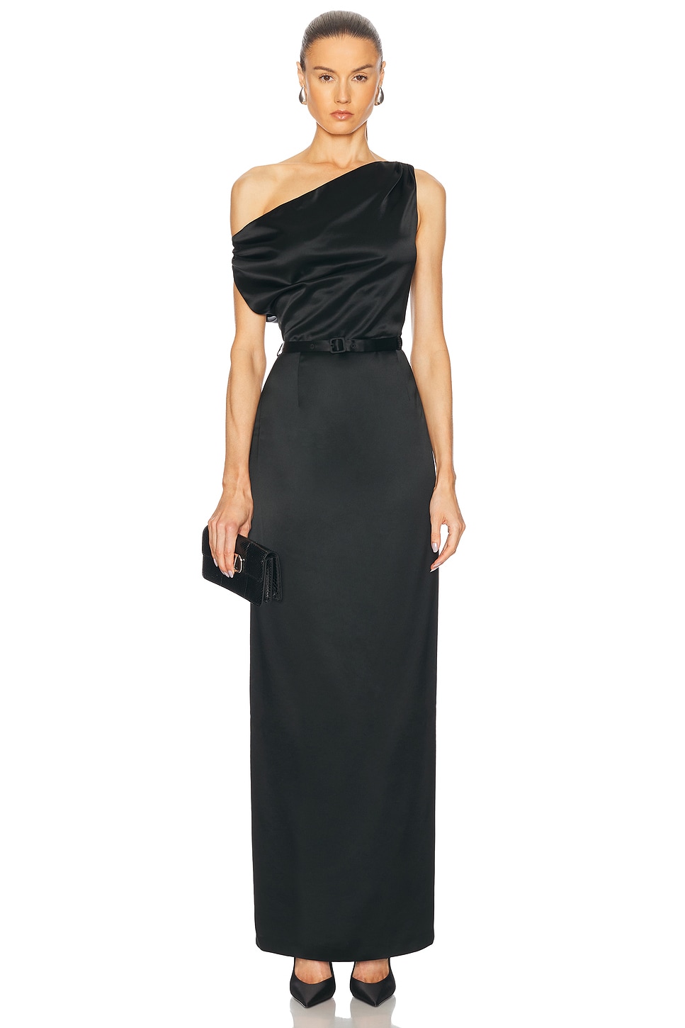 Parker Off The Shoulder Maxi Dress in Black
