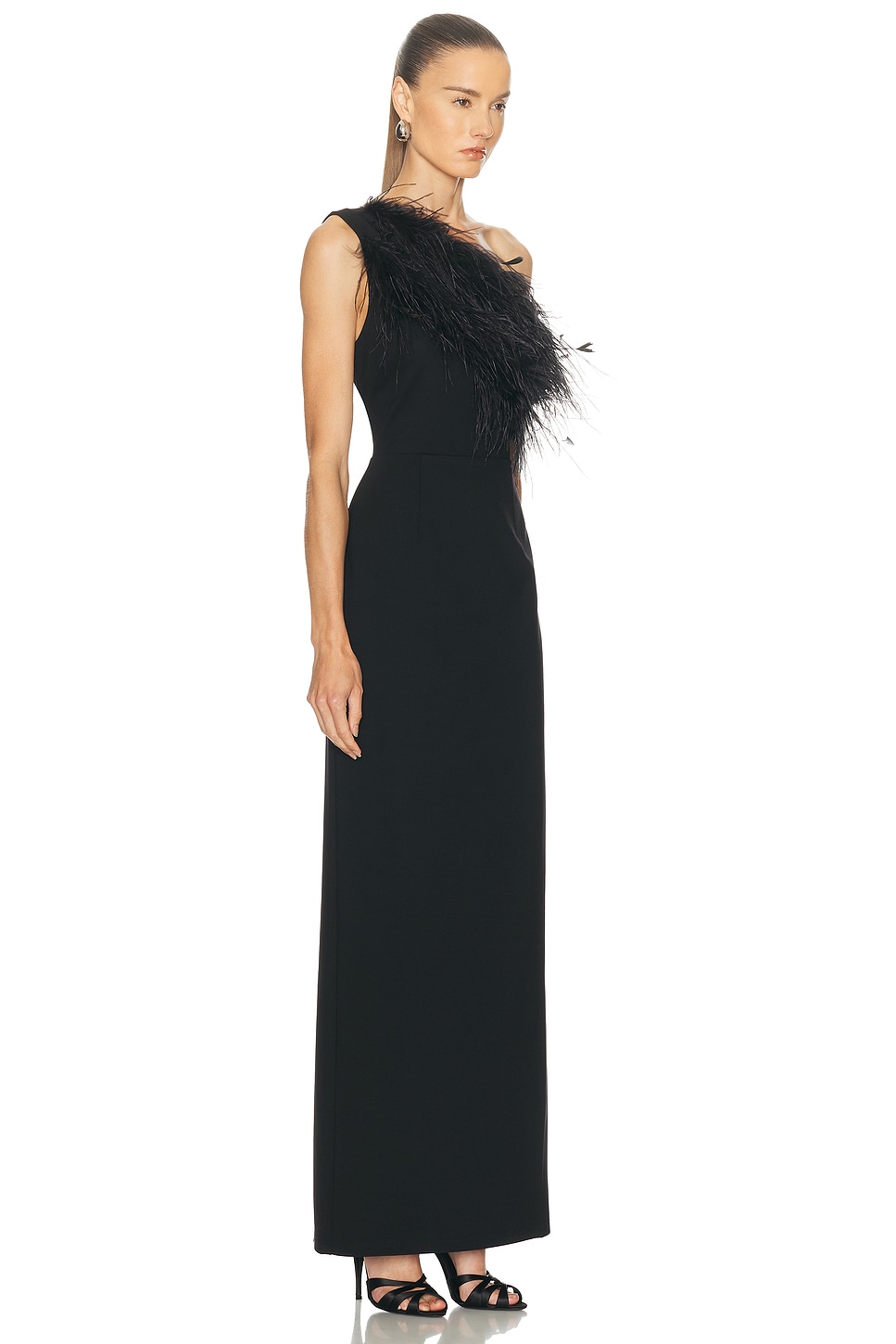 Sans Faff Blair Feather Gown In Black