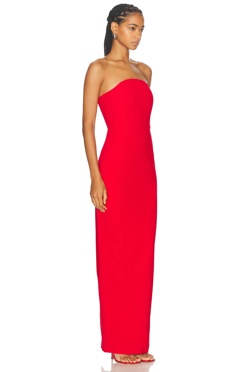 Shop Sans Faff Half Moon Evening Dress In Red