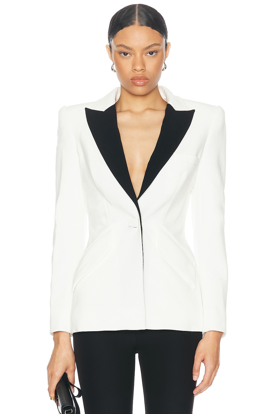 Image 1 of SANS FAFF Sloan Tuxedo Jacket in White