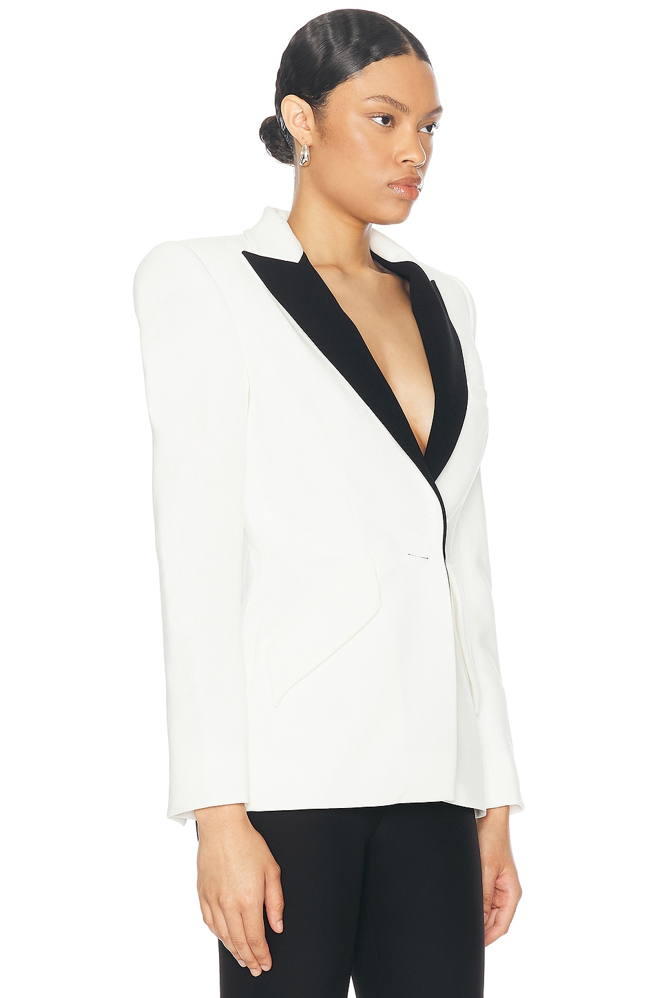 Shop Sans Faff Sloan Tuxedo Jacket In White