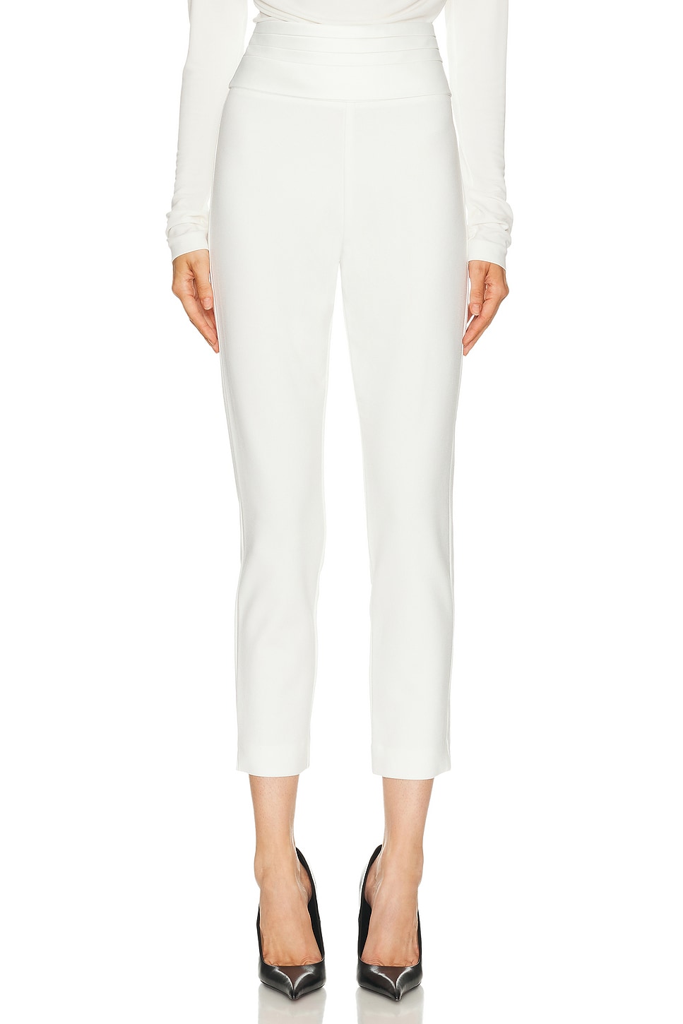 Image 1 of SANS FAFF Tuxedo Cigarette Pant in White