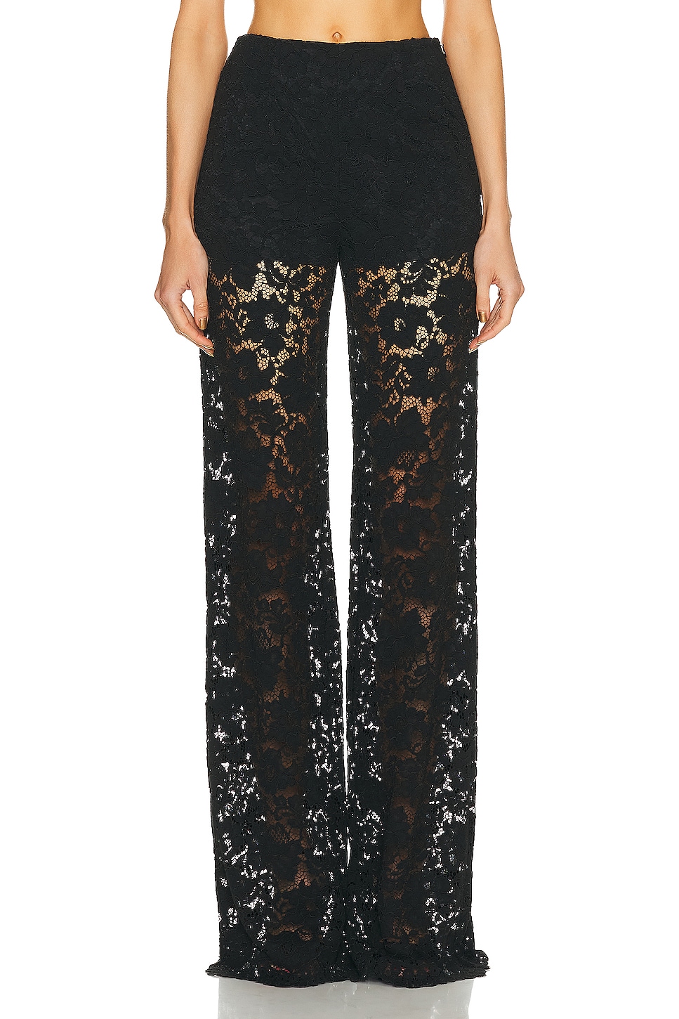 London Lace Flared Pant in Black