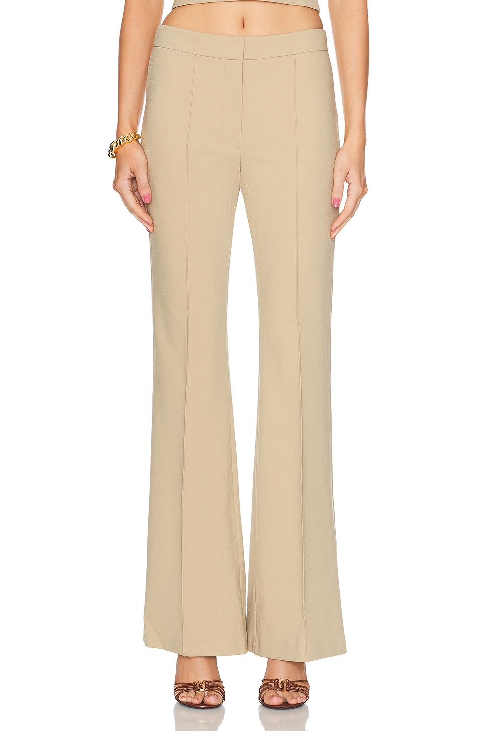 Lizzy Low Rise Flared Trouser in Brown