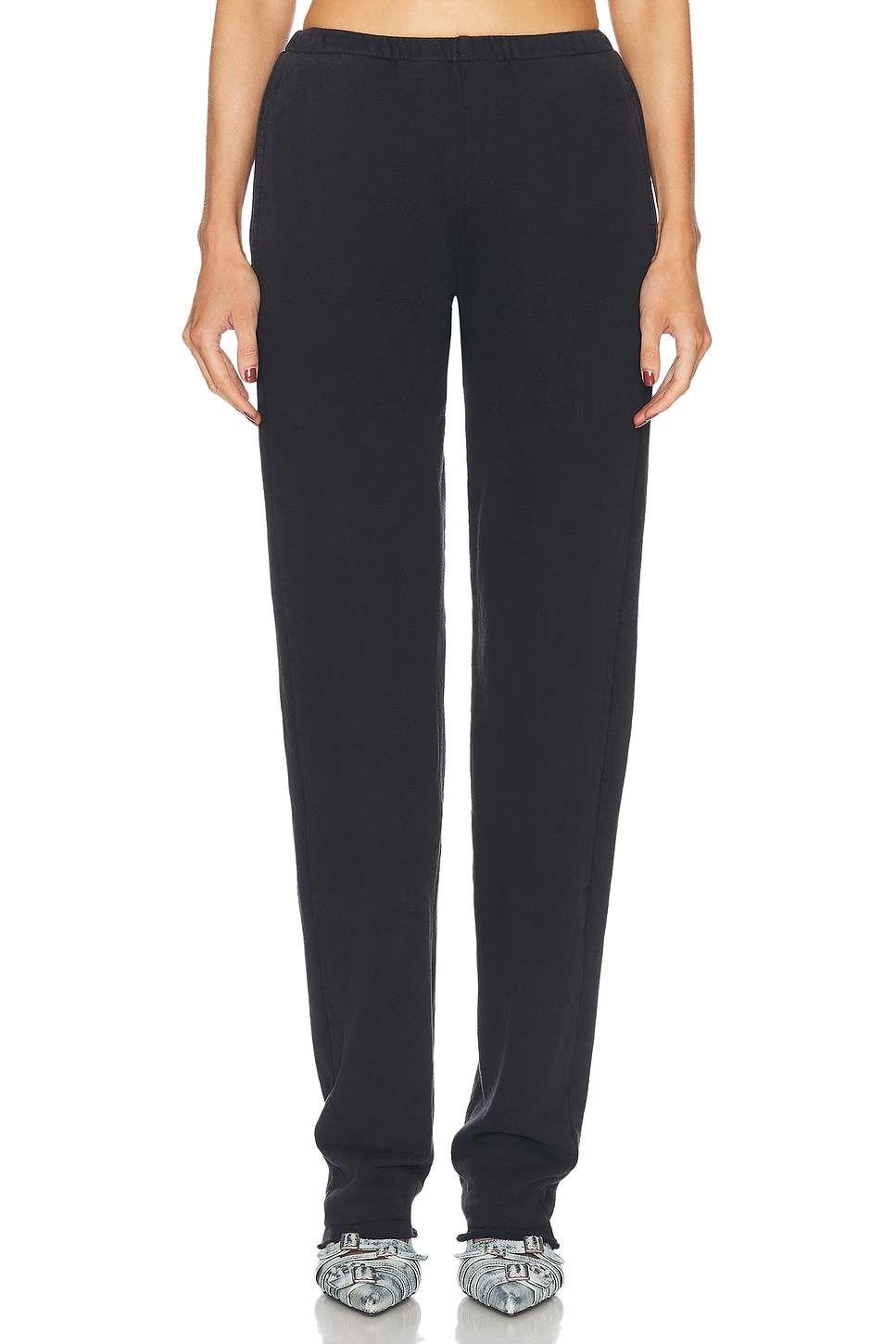 Shop Sami Miro Vintage Foldover Sweatpant In Black