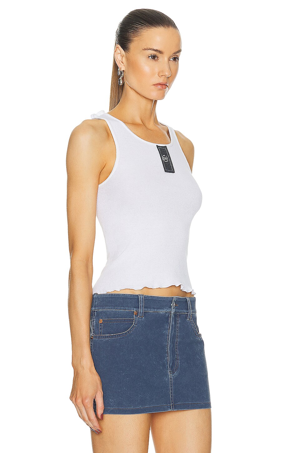 SAMI MIRO VINTAGE Scrap Tank in White & Black | FWRD