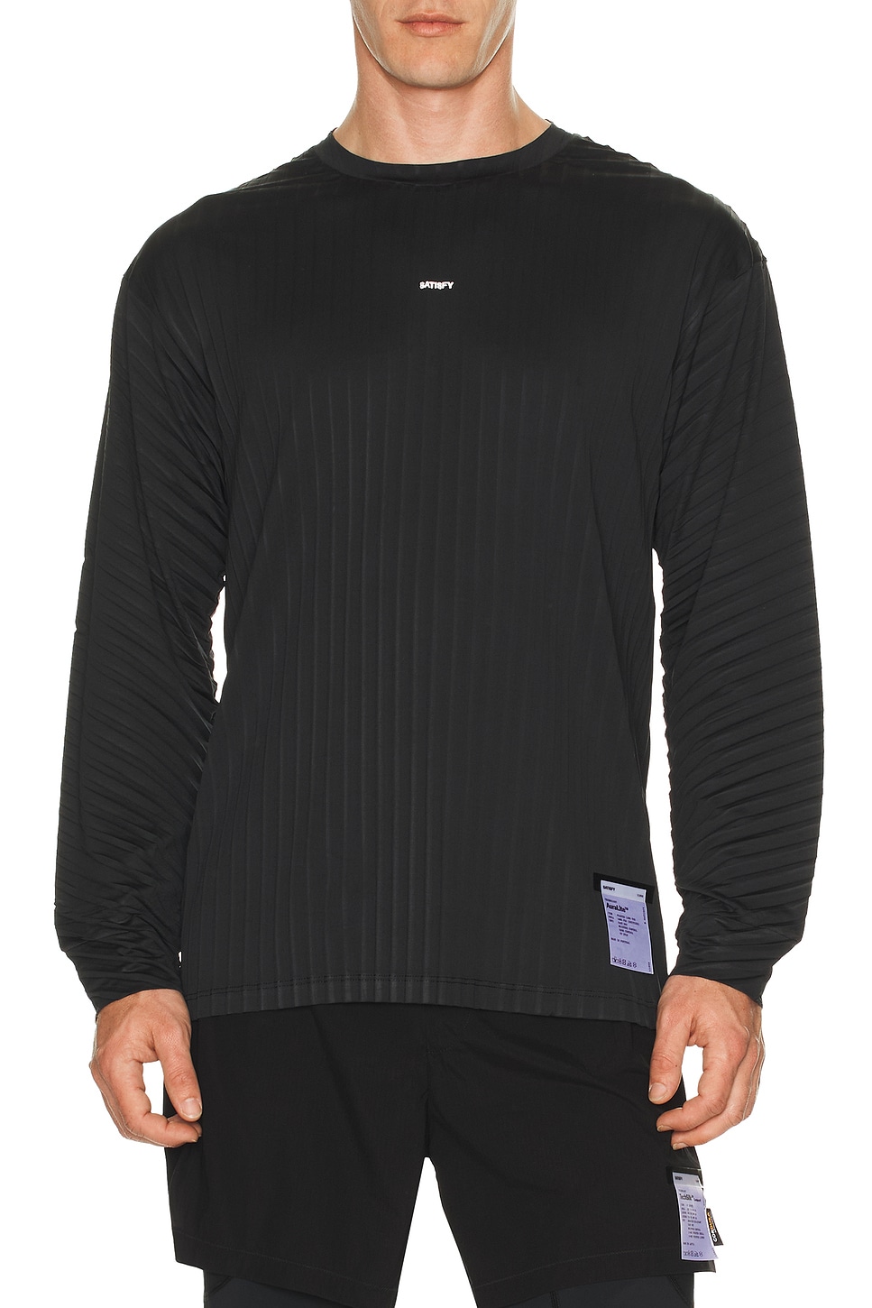 Image 1 of Satisfy Auralite Pleated Long Tee in Black