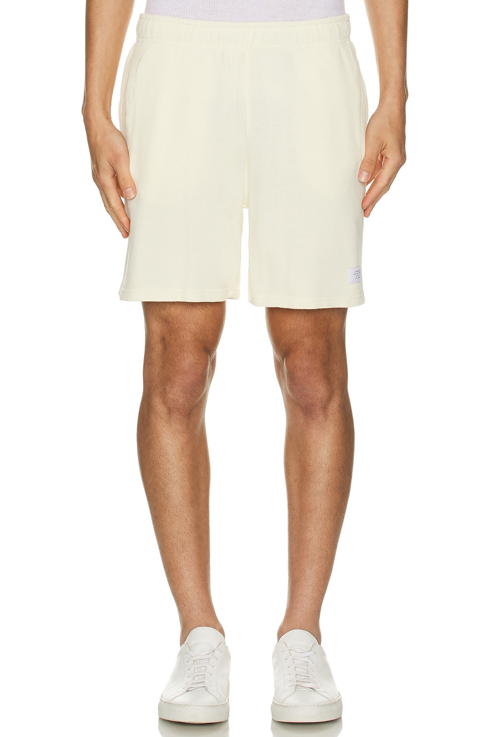 Image 1 of SATURDAYS NYC Austin Pique Sweat Short in Antique White