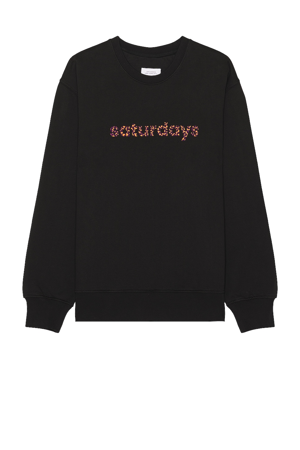 Image 1 of SATURDAYS NYC Bowery Cheetah Sweater in Black