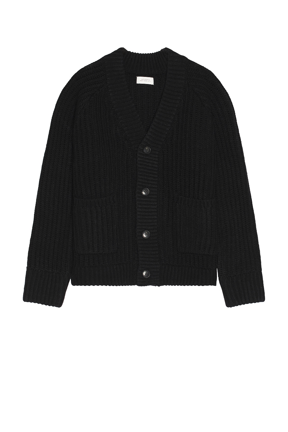 Image 1 of SATURDAYS NYC Low Gauge Cardigan Sweater in Black