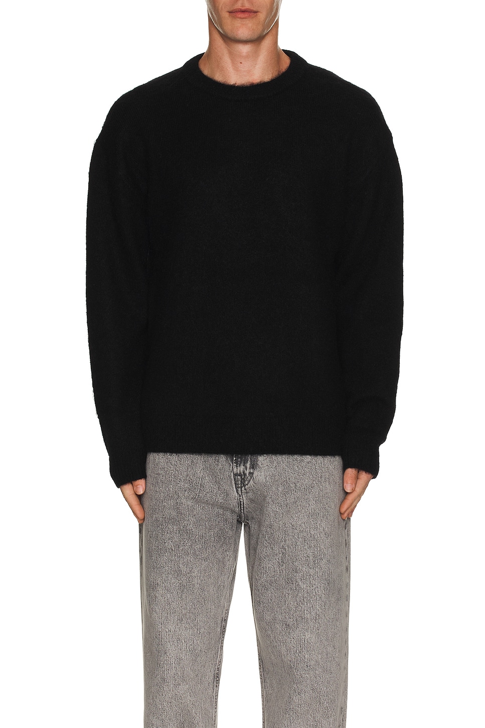 Image 1 of SATURDAYS NYC Fox Wool Knit Sweater in Black