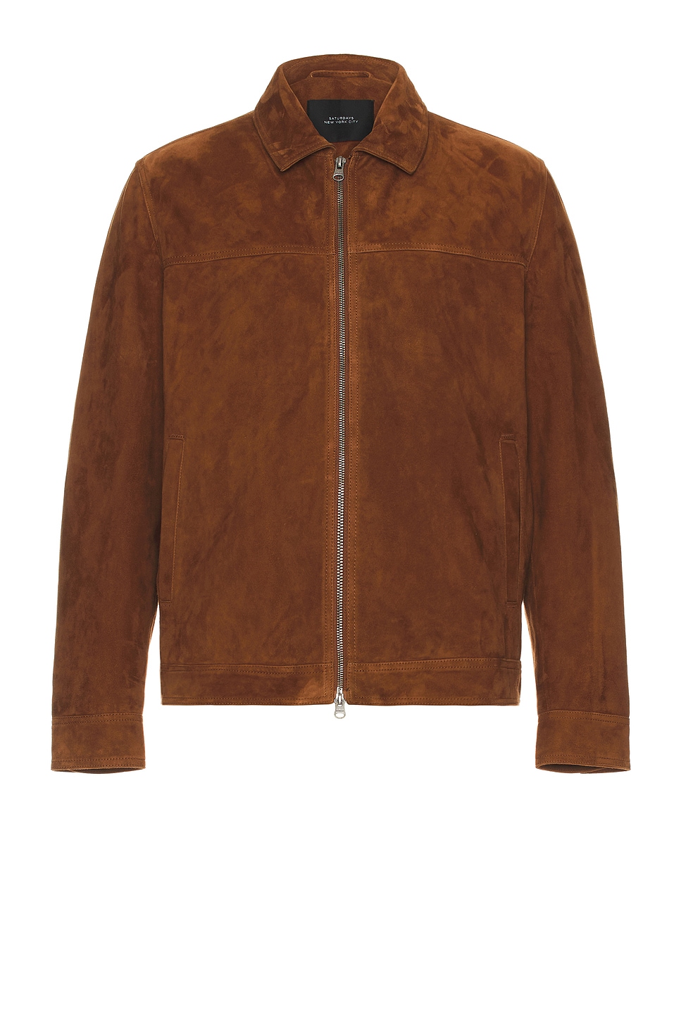Image 1 of SATURDAYS NYC Harrison Trucker Jacket in Downtown Brown