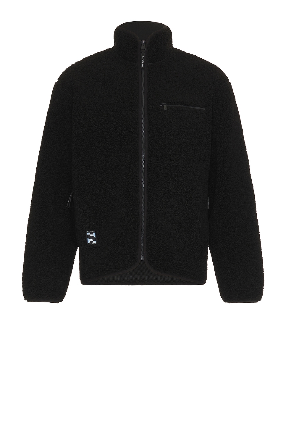Image 1 of SATURDAYS NYC Spencer Polar Fleece Full Zip Jacket in Black
