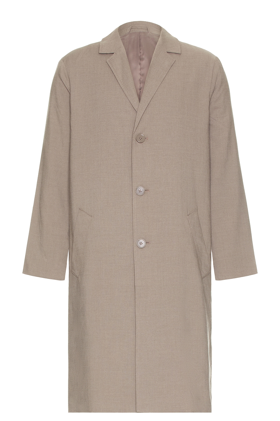 Daikanyama Wool Gabardine Coat in Taupe