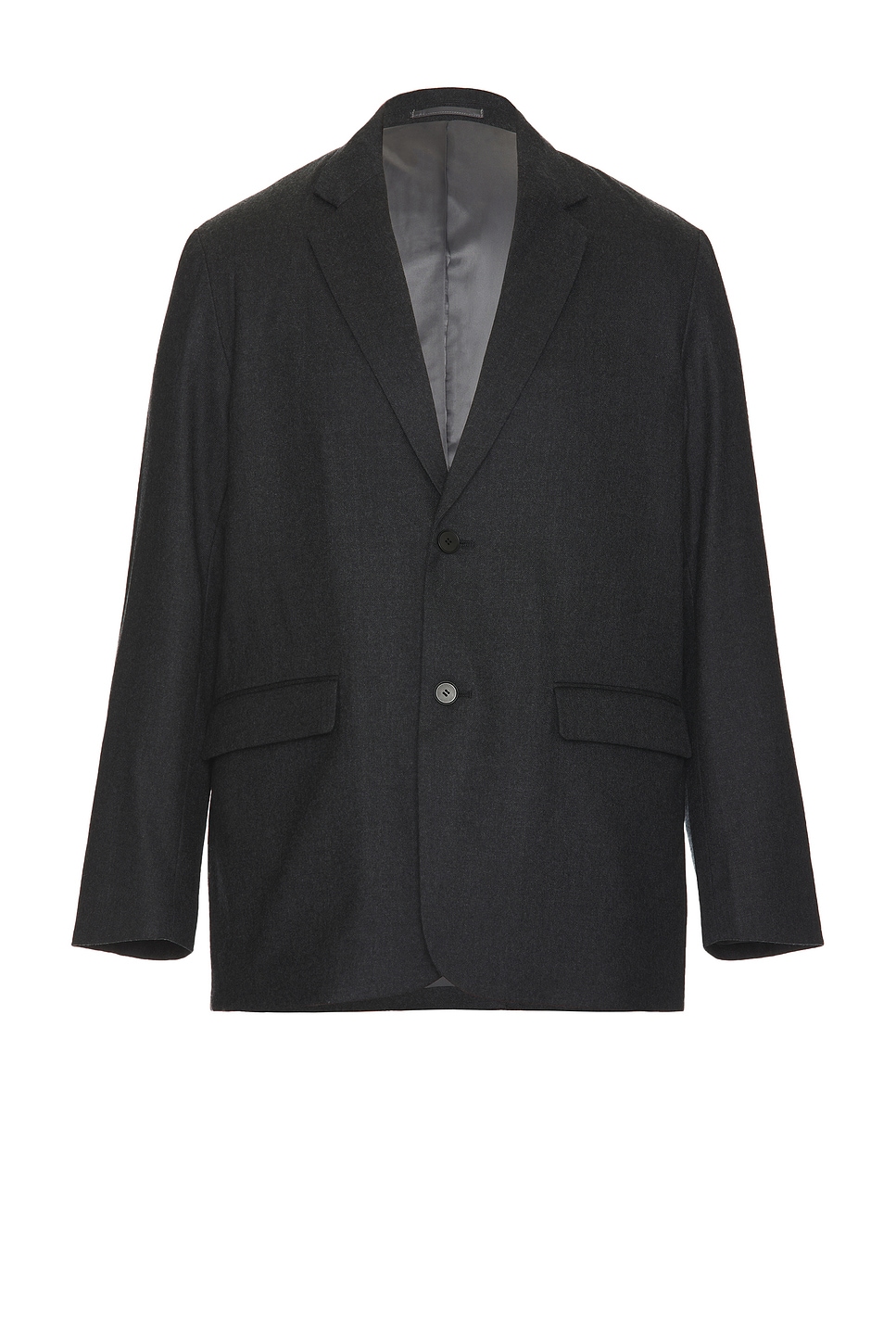 Wool Saxony Tailored Jacket in Grey