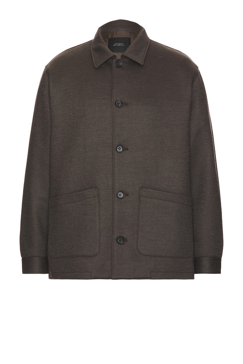 Coverall Wool Shirt Jacket in Brown