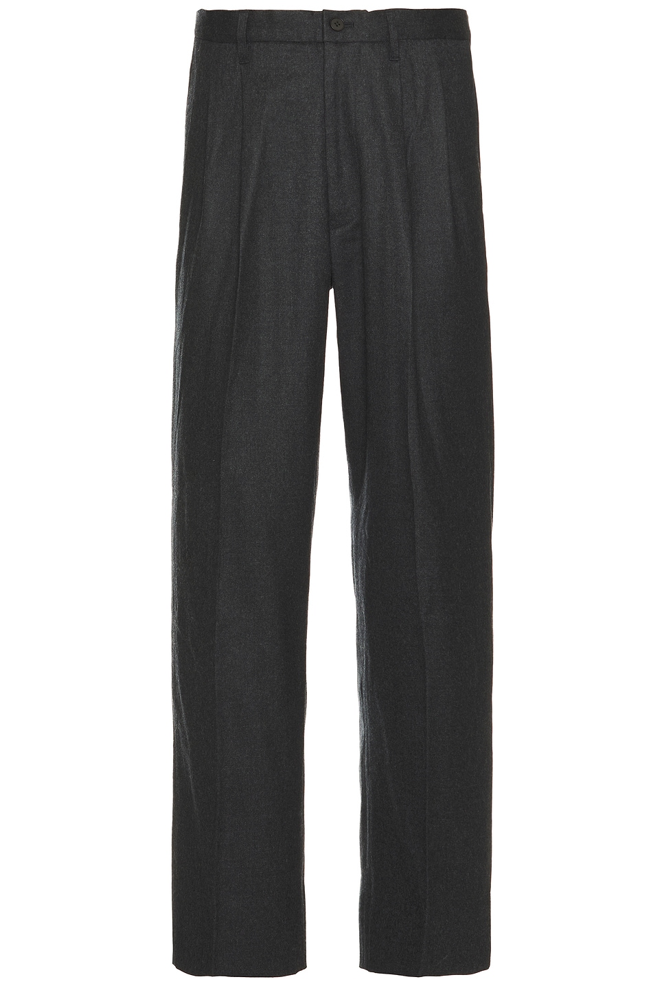 Wool Saxony 2tuck Pants in Charcoal