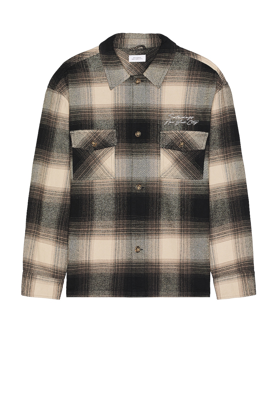 Image 1 of SATURDAYS NYC Driessen Flannel Overshirt in Bungee