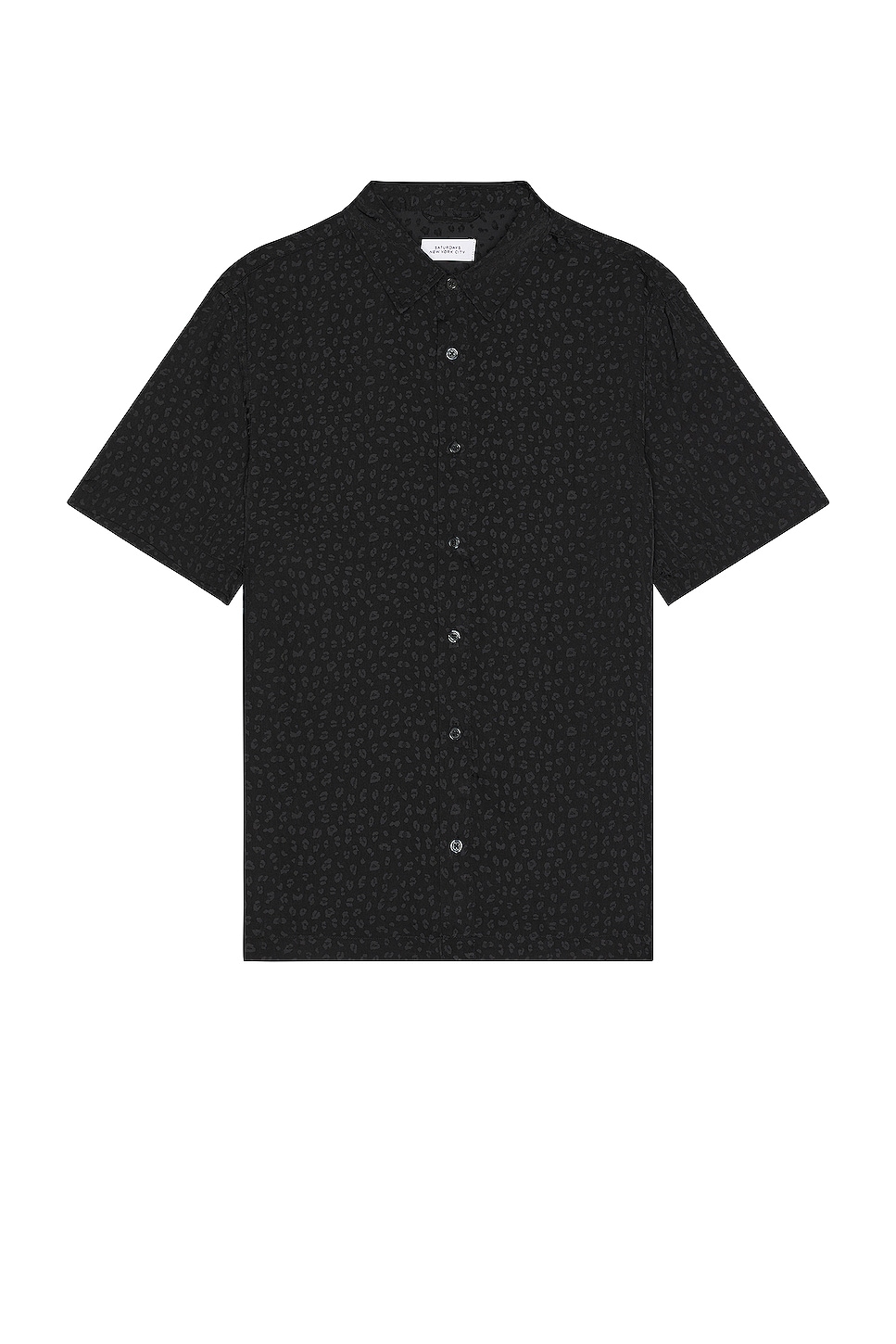 Image 1 of SATURDAYS NYC Bruce Leopard Shirt in Black