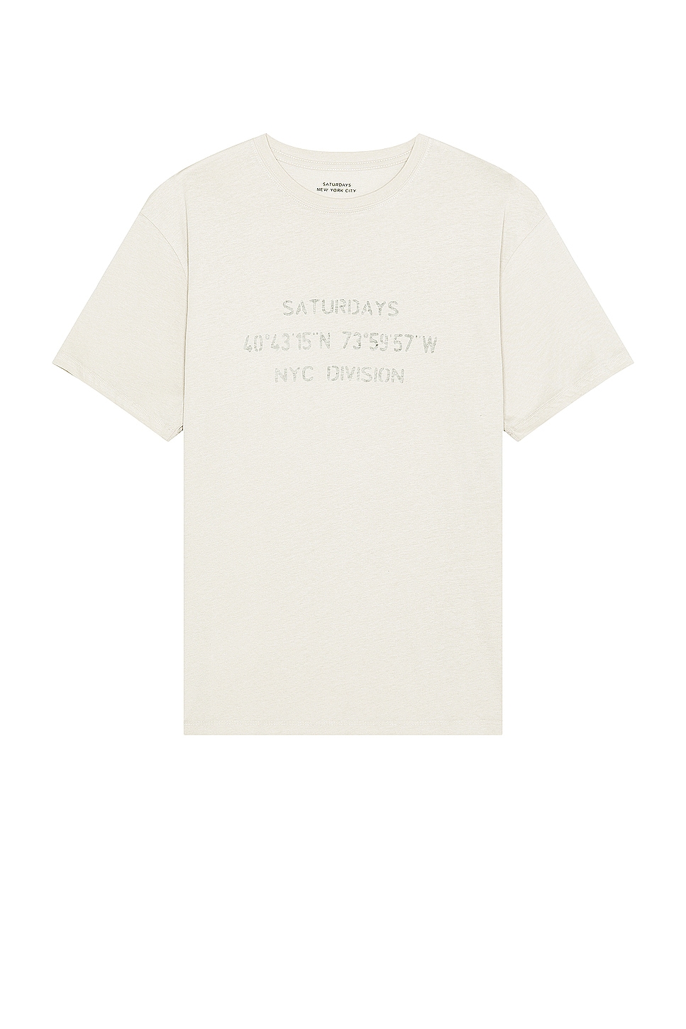 Image 1 of SATURDAYS NYC Reverse Nyc Division Standard Short Sleeve Tee in Pumice Stone