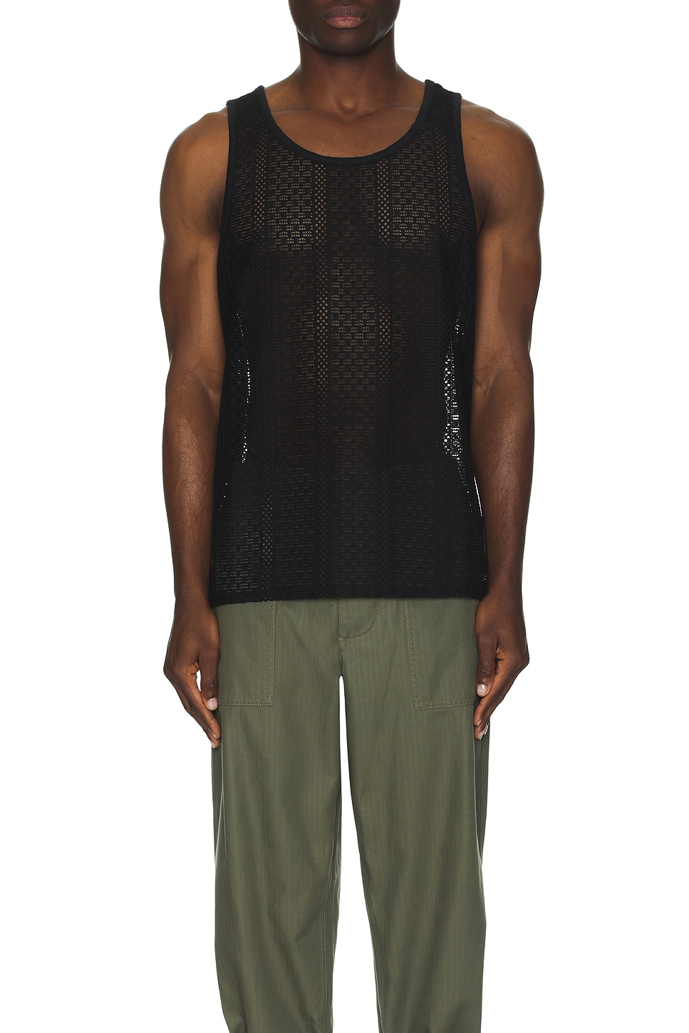 Image 1 of SATURDAYS NYC Gabriel Cotton Lace Tank in Black