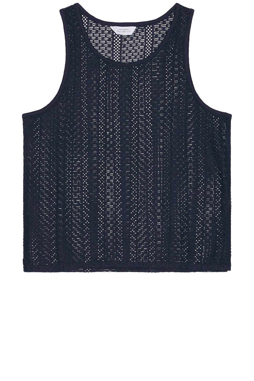 Image 1 of SATURDAYS NYC Gabriel Cotton Lace Tank in Navy
