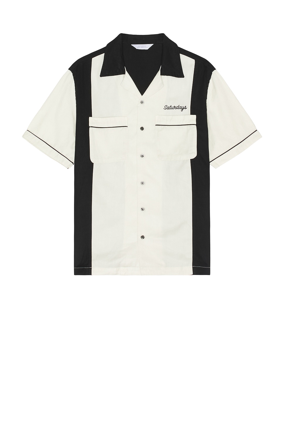 Canty Bowling Shirt in Cream, Black