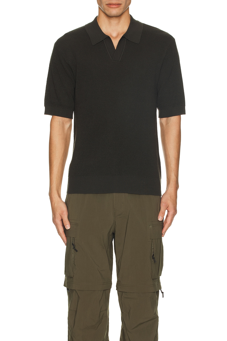 Alex Merino Wool Open Placket Polo - Thumbnail 3