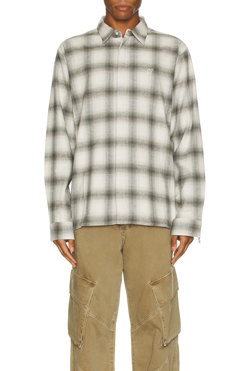 Image 1 of SATURDAYS NYC Mickey Cotton Linen Long Sleeve Shirt in White
