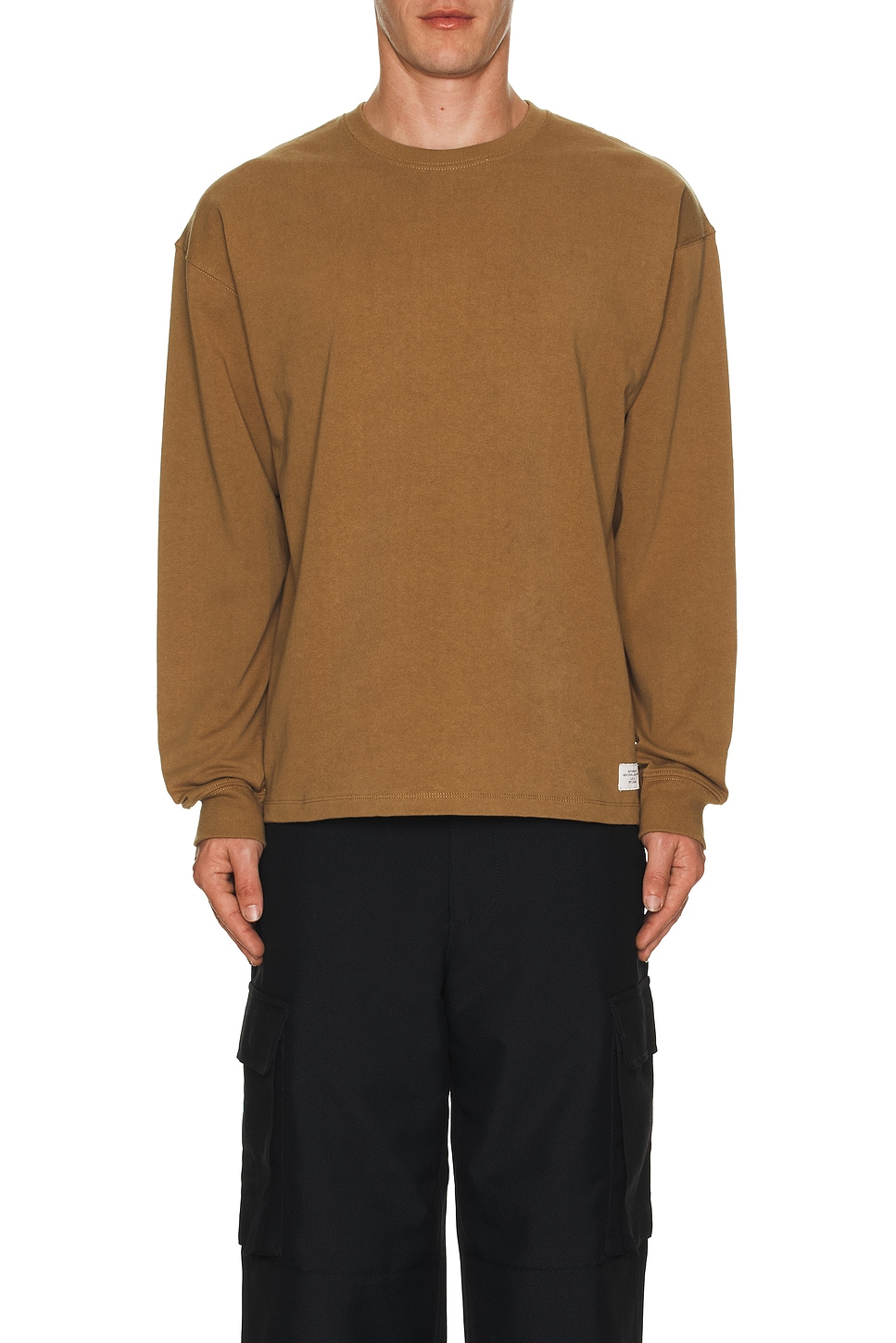 Image 1 of SATURDAYS NYC Max Weight Long Sleeve Tee in Camel