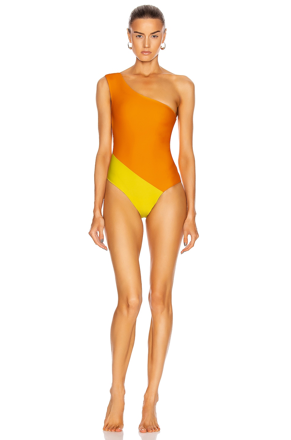 Image 1 of Sebastien Romy Swimsuit in Tangerine & Egg Yellow