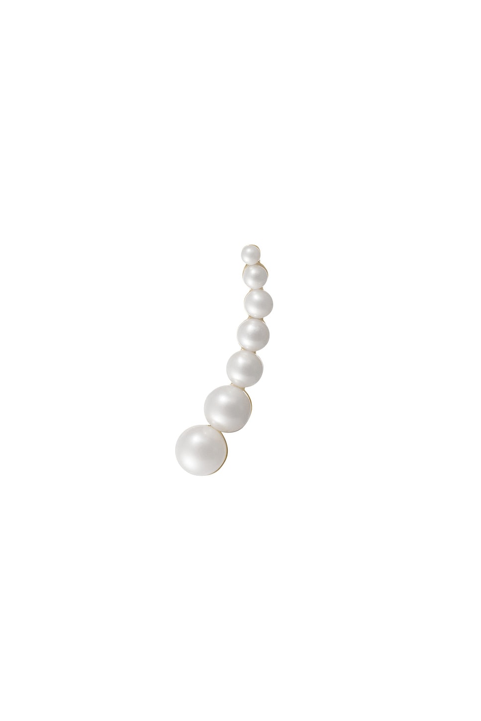 Image 1 of Sophie Bille Brahe Croissant Japonaise Single Earring in 14k Recycled Yellow Gold & Freshwater Pearls