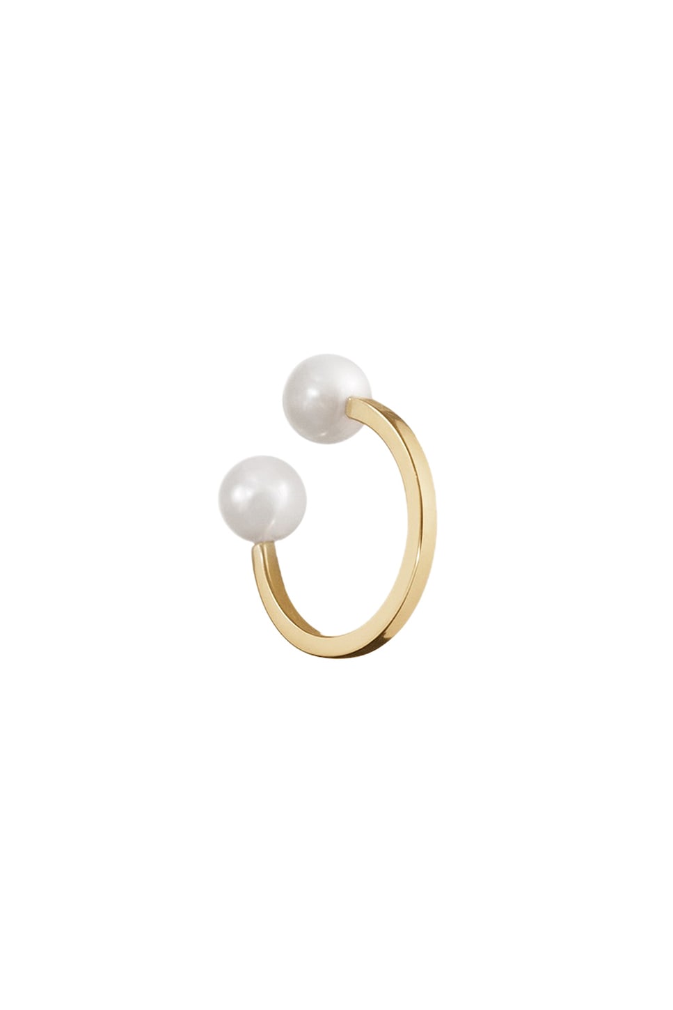 Image 1 of Sophie Bille Brahe Emma Deux Earcuff in 14k Recycled Yellow Gold & Freshwater Pearls