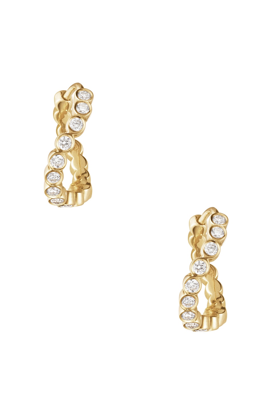 Image 1 of Sophie Bille Brahe Petit Courant Pair Of Earrings in 18k Recycled Yellow Gold & Diamonds