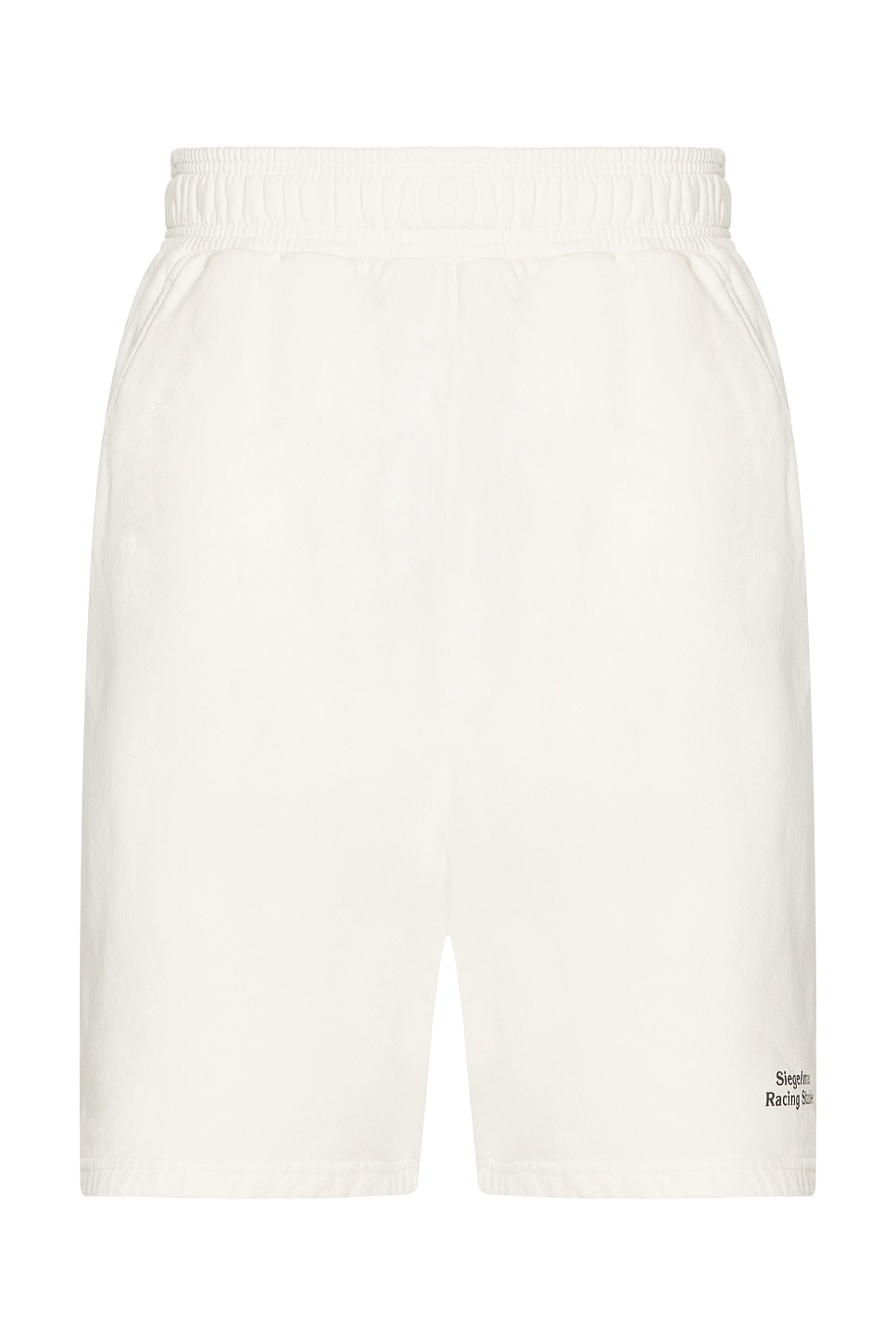 Image 1 of Siegelman Stable Racing Stable Oversized Sweatshorts in White & Green