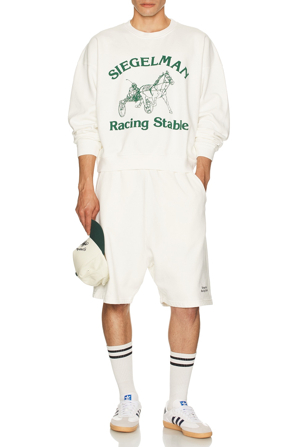 Image 1 of Siegelman Stable Racing Stable Crew in White & Green
