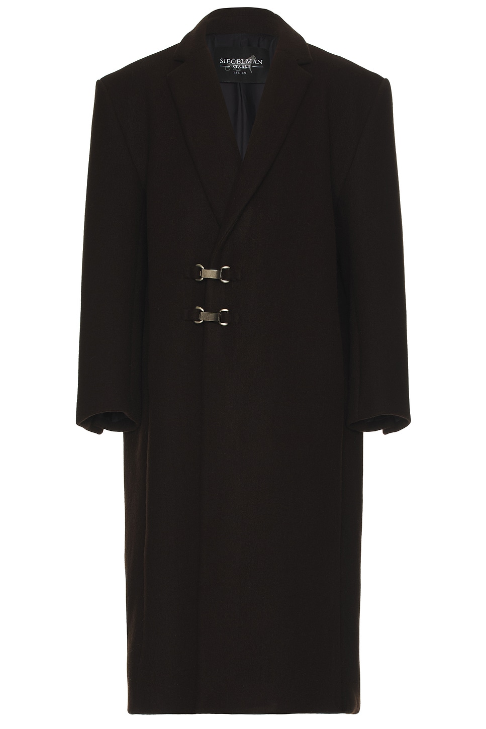 Image 1 of Siegelman Stable x FWRD Wool Coat in Chocolate Brown