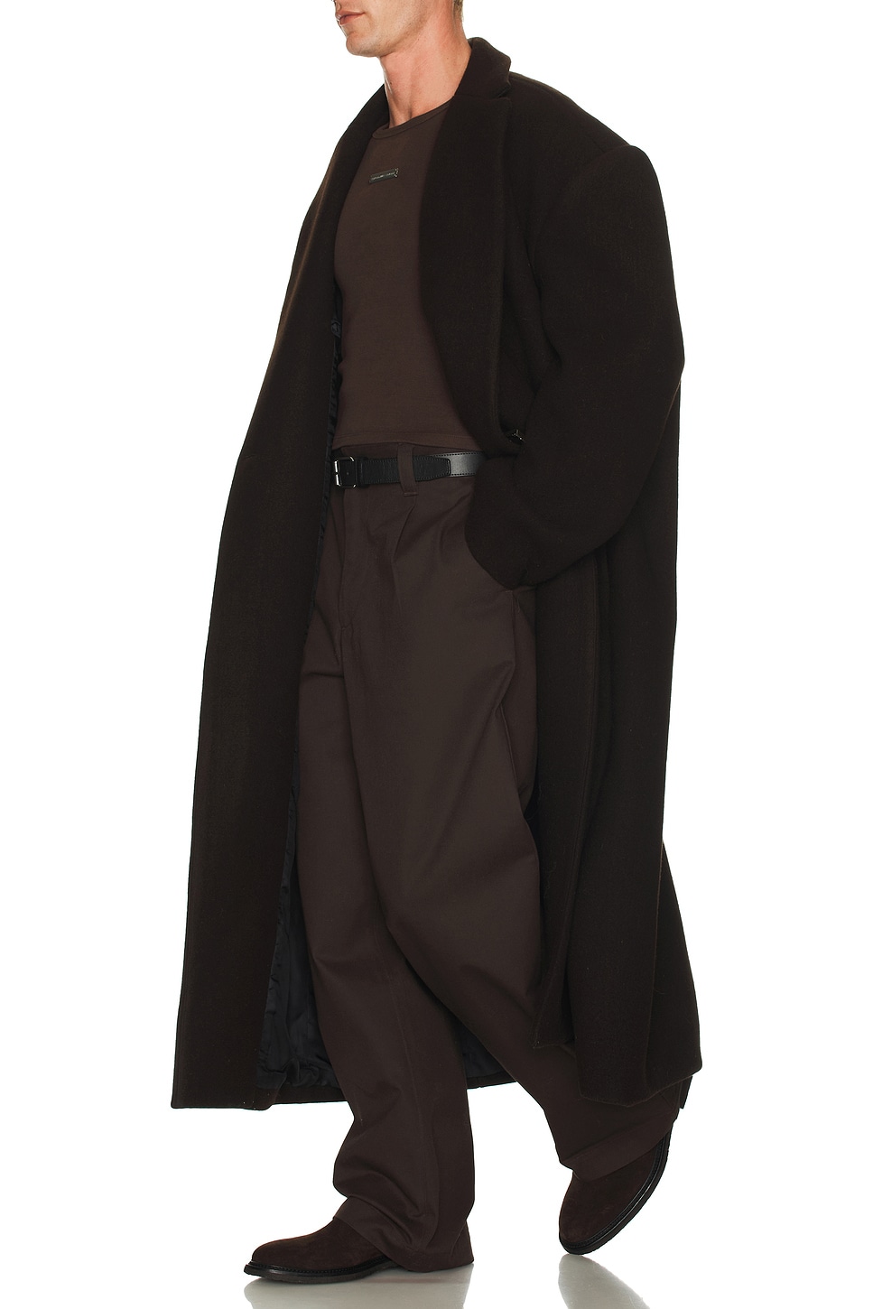 Image 1 of Siegelman Stable x FWRD Pleated Pant in Dark Brown