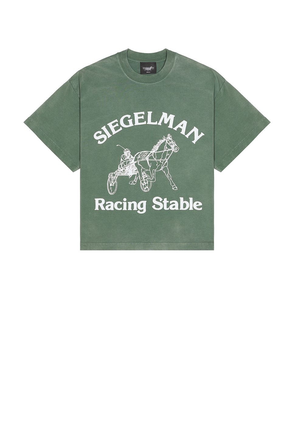 Image 1 of Siegelman Stable Racing Stable Crop Tee in Green & White