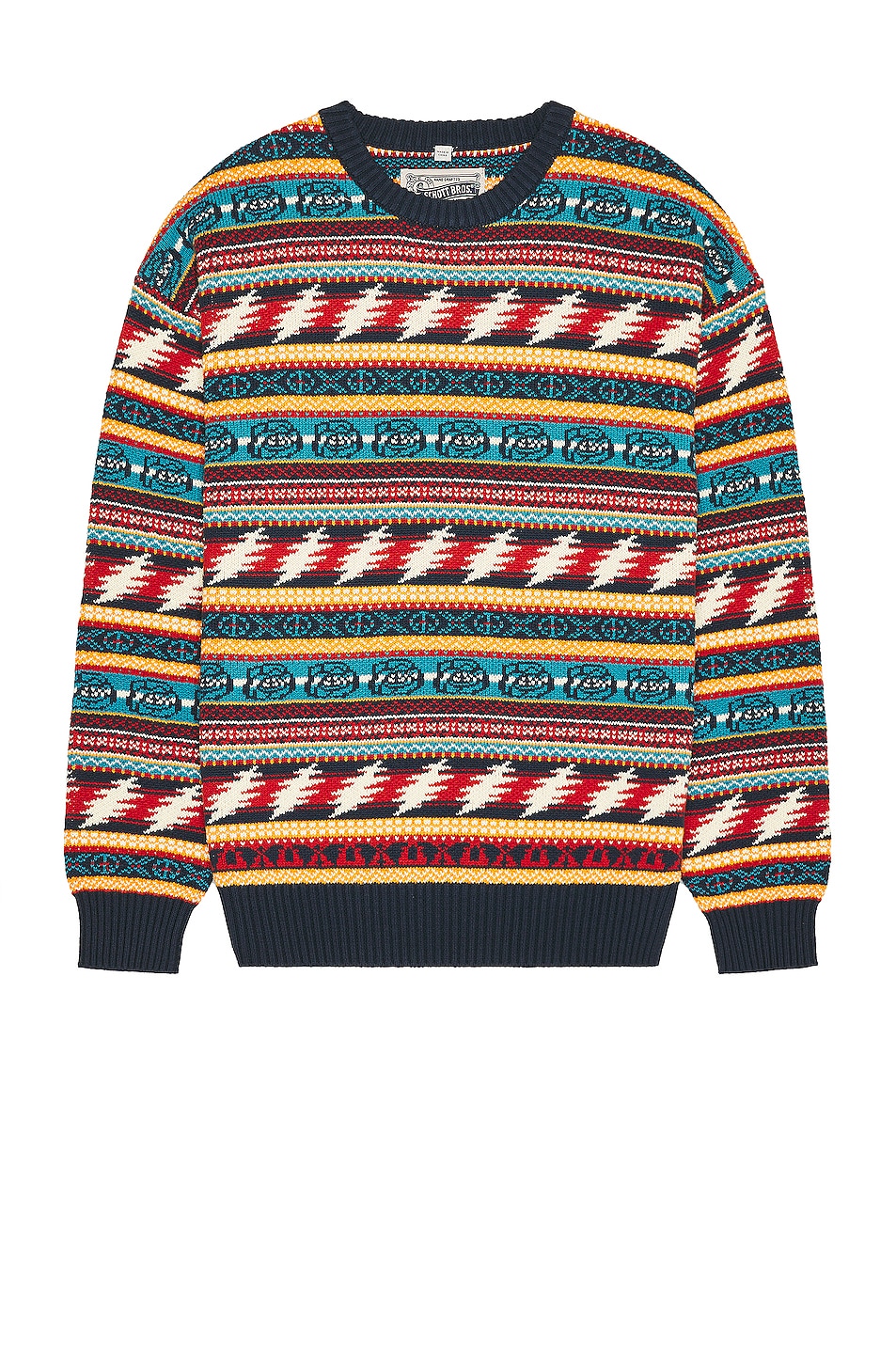 Image 1 of Schott NYC x Grateful Dead Cotton Fair Isle Sweater in Multicolor
