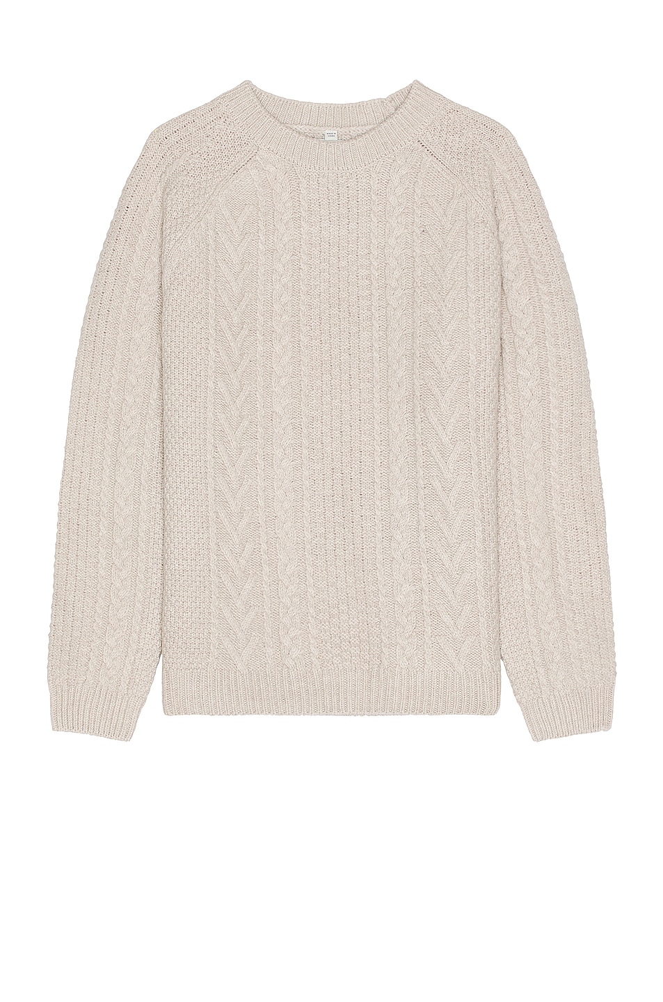 Merino Wool Fisherman Sweater in Light Grey