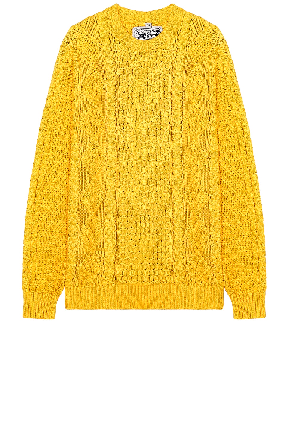 Image 1 of Schott Cableknit Sweater in Sunflower