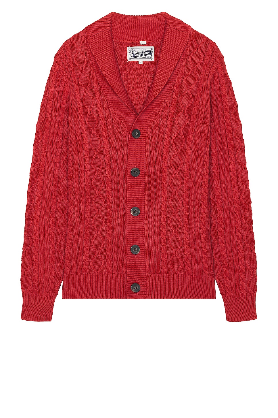 Image 1 of Schott Cableknit Cardigan in Whisky
